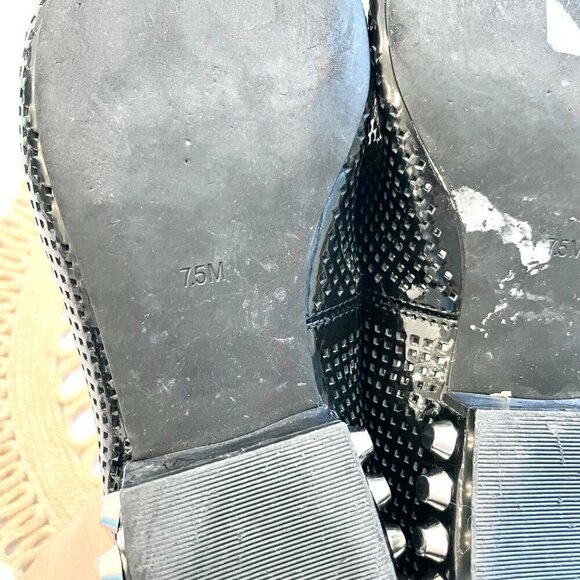 Jeffrey Campbell Barnett Black Loafers Patent Pointed Toe Size 7.5 - Picture 8 of 9